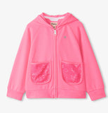 Hatley Pink Neon Full Zip Raglan Hoody