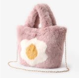 PatPat Plush Handbag with Egg Flower Pattern