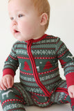 Posh Peanut Holiday Fair Isle Footie Zippered One Piece