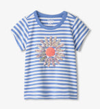 Hatley Girls Cornflower Stripes Bamboo Tee
