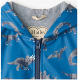 Hatley Broken Dino Stamp Zip Up Rain Jacket