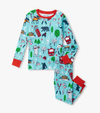 Little Blue House Vintage Ski Blue Kids Pajama Set