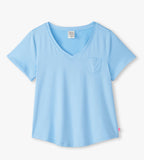 Little Blue House Women's Placid Blue V-Neck Tee In A Bag