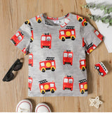 PatPat Vehicle Print Tee Flecked Grey