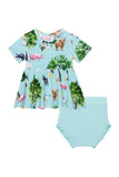 Posh Peanut Short Sleeve Peplum Top & Bloomer Set