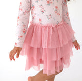 Posh Peanut Long Sleeve Tulle Tiered Dress