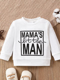 PatPat Mama’s Little Man Letter Sweatshirt