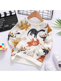 PatPat Baby Boy Dinosaur Print Long-Sleeve Sweatshirt