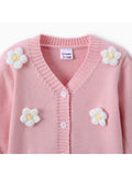 PatPat Baby Girl Big Flower Decorated Knit Sweater