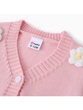 PatPat Baby Girl Big Flower Decorated Knit Sweater