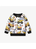 PatPat Toddler/Boy Vehicle Excavator Print Pullover Sweatshirt