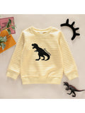 PatPat Boy Dinosaur Textured Pullover Sweatshirt