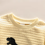 PatPat Boy Dinosaur Textured Pullover Sweatshirt