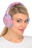 Cap Zone Colorful Furry Gold Flaked Leopard Patterned Ear Muffs