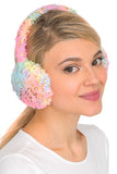 Cap Zone Colorful Furry Gold Flaked Leopard Patterned Ear Muffs