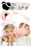 Cap Zone Fluffy Faux Fur Foldable Winter Earmuffs