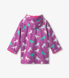 Hatley Leaping Horses Colour Changing Zip Up Rain Jacket