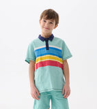 Hatley Boys Nile Blue Stripes Polo Tee