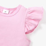 PatPat 2pcs Toddler Girl Sweet Tee and Stripe Belted Shorts