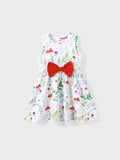 PatPat Toddler Girl Floral Print Bowknot Sleeveless Dress