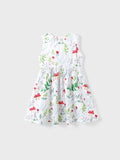 PatPat Toddler Girl Floral Print Bowknot Sleeveless Dress