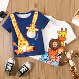 PatPat Toddler Boy Animal Giraffe Print Short-Sleeve Tee