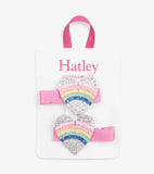 Hatley Rainbow Hearts Glitter Hair Clips