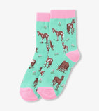 Little Blue House Western Horses Kids Crew Socks