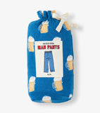 Little Blue House Beer Mugs Man Pants
