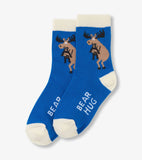 Little Blue House Blue Moose Bear Hug Kids Crew Socks