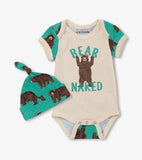 Little Blue house Baby Boys Brown Bears Bodysuit & Hat