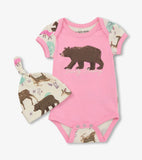 Little Blue House Baby Girls Forest Creatures Bodysuit & Hat