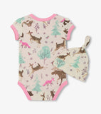 Little Blue House Baby Girls Forest Creatures Bodysuit & Hat