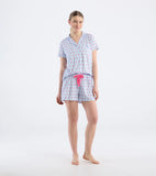 Little Blue House Wild Flowers Button Down Short PJ Set in A Bag