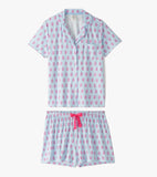 Little Blue House Wild Flowers Button Down Short PJ Set in A Bag