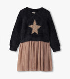 Hatley Girls Gold Star Mix Media Dress
