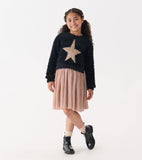 Hatley Girls Gold Star Mix Media Dress