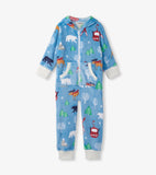 Little Blue House Vintage Ski Kids Hooded Fleece Jumpsuit