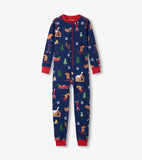 Little Blue House Winter Cabin Kids Union Suit