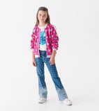 Hatley Girls Pink Busted Hearts Sequin Bomber