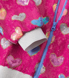 Hatley Girls Pink Busted Hearts Sequin Bomber