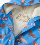 Hatley Girls Tinsel Horses Sherpa Lined Splash Jacket