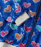 Hatley Girls Bursted Hearts Sequin Bomber Jacket