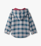Hatley Boys Charcoal and Maroon Plaid Lined Hooded Jacket