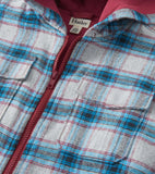 Hatley Boys Charcoal and Maroon Plaid Lined Hooded Jacket