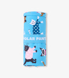 Little Blue House Moose on Red Youth Polar Pants