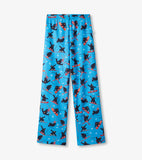Little Blue House Moose on Red Youth Polar Pants