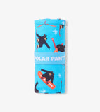 Little Blue House Moose on Red Youth Polar Pants