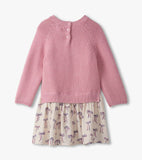 Hatley Baby & Toddler Painterly Bows Mixed Media Sweater Dress