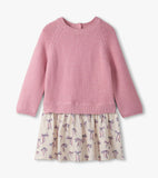 Hatley Baby & Toddler Painterly Bows Mixed Media Sweater Dress